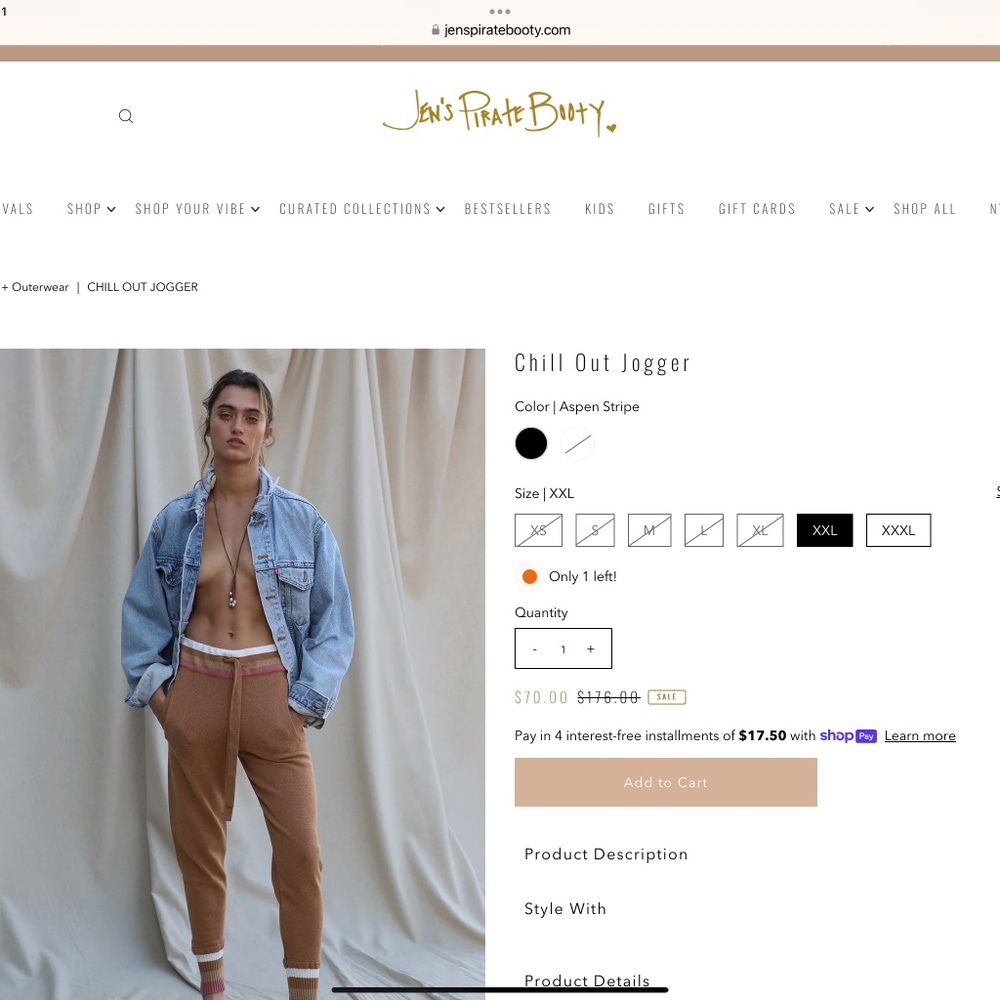 JENS PIRATE BOOTY NEW CHILL OUT JOGGERS BRAND NEW